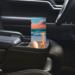 Car cup holder with seashell beach tumbler inside for your drinks on the go
